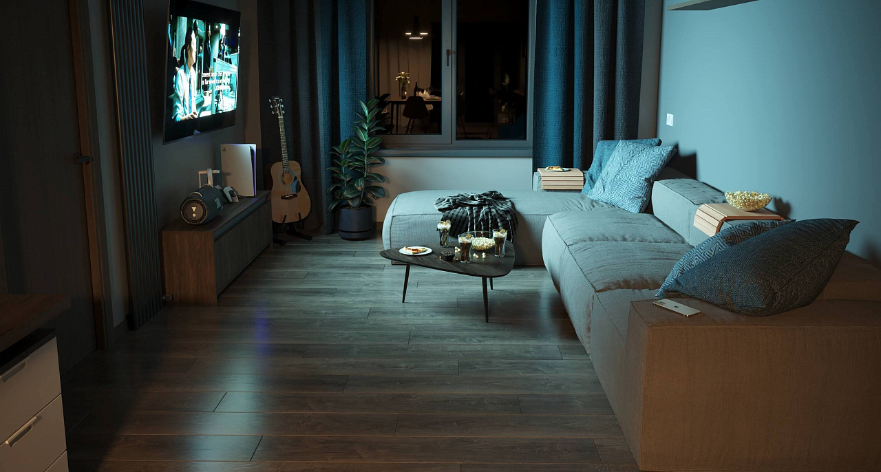 Диван Фри Лаунж в интерьере домашнего кинотеатра, гостиной, в загородном доме